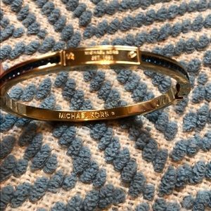 Michael Kors Park Ave Blue and Gold Hinge Bracelet